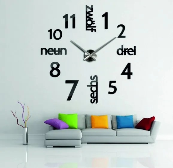 SENTOP | Moderné hodiny na stenu DIY DRIWAL l 3D HODINY 12S039 HEU- analógové