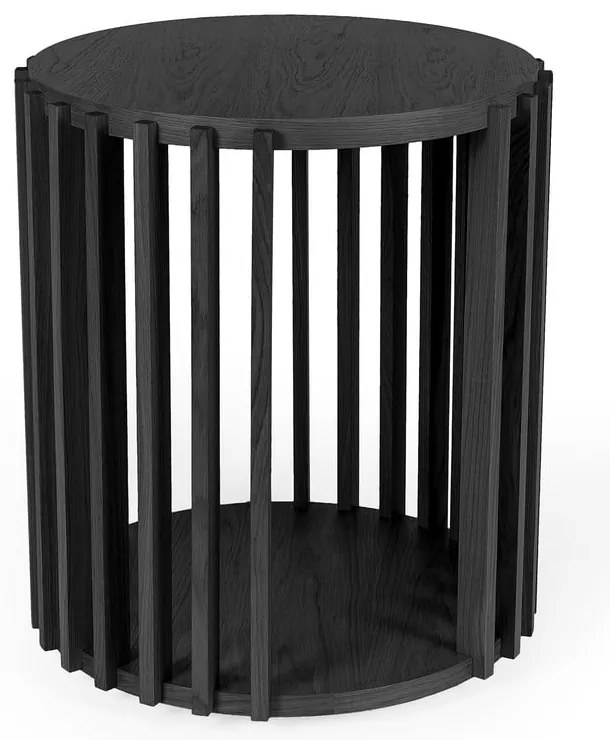 Čierny odkladací stolík Woodman Drum, ø 53 cm