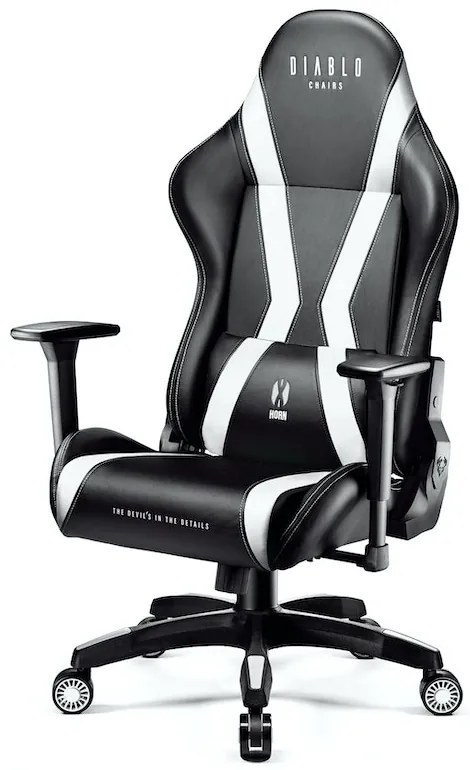 Herné kreslo Diablo X-Horn 2.0 King Size: Čierno-biele Diablochairs