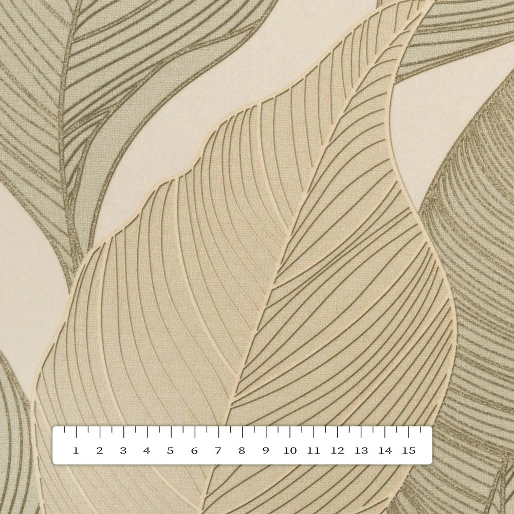Biante Zamatový štvorcový obrus Tamara TMR-046 Prírodné popínavé listy na krémovom 50x50 cm