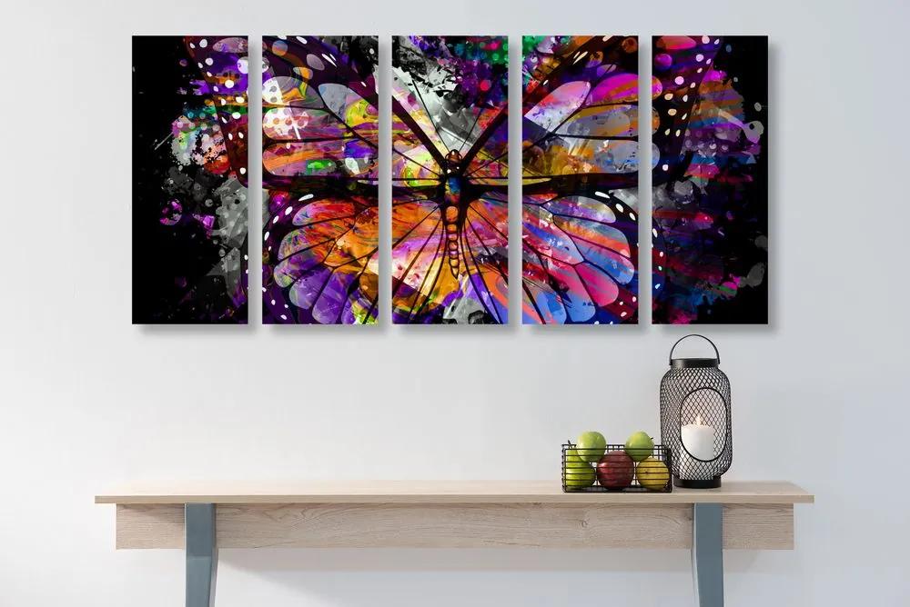 5-dielny obraz neobyčajný motýľ Varianta: 100x50