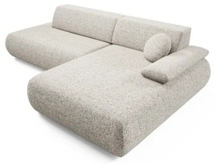 Rohová rozkladacia sedacia súprava s úložným priestorom do tvaru L PRATO pravá béžová