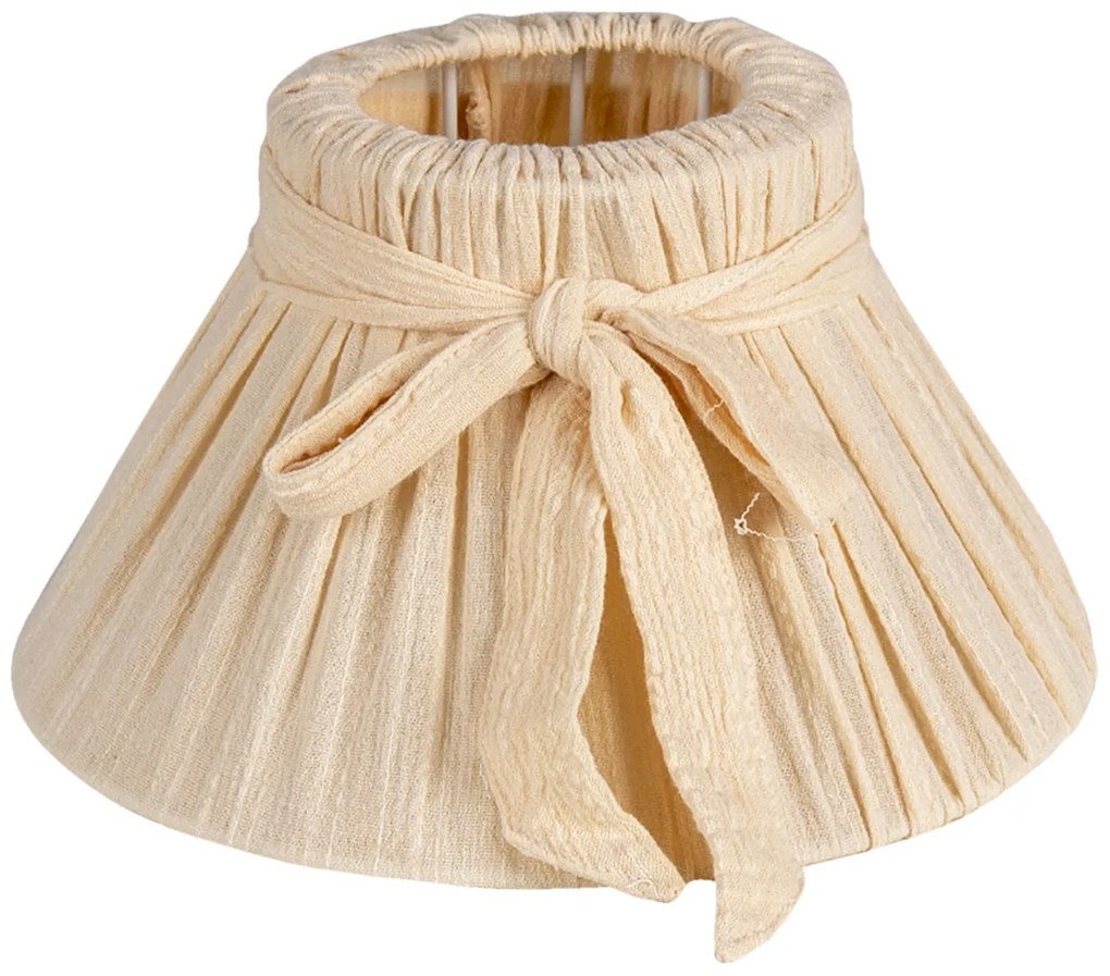 Krémové látkové tienidlo s mašľou Tara - Ø 22*12 cm