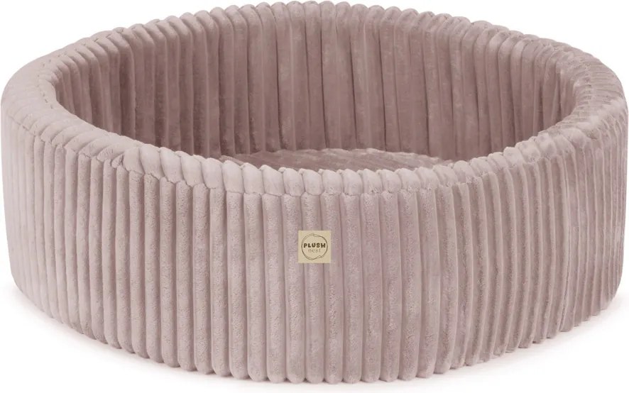 Suchý bazén okrúhly 90x30 cm – ružový Puffy Lamell + 200 perleťových guličiek