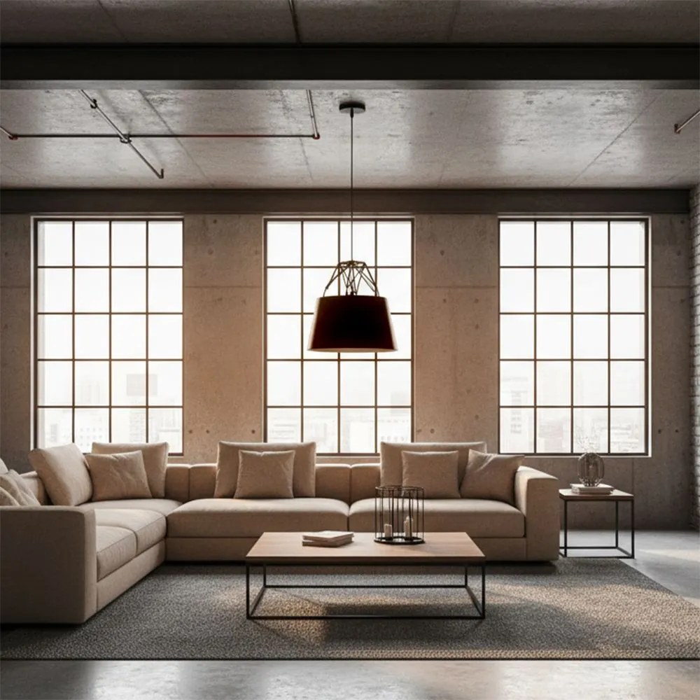 Toolight Toolight, závesná kovová stropná lampa 1xE27 APP422-1CP, čierna, OSW-00552