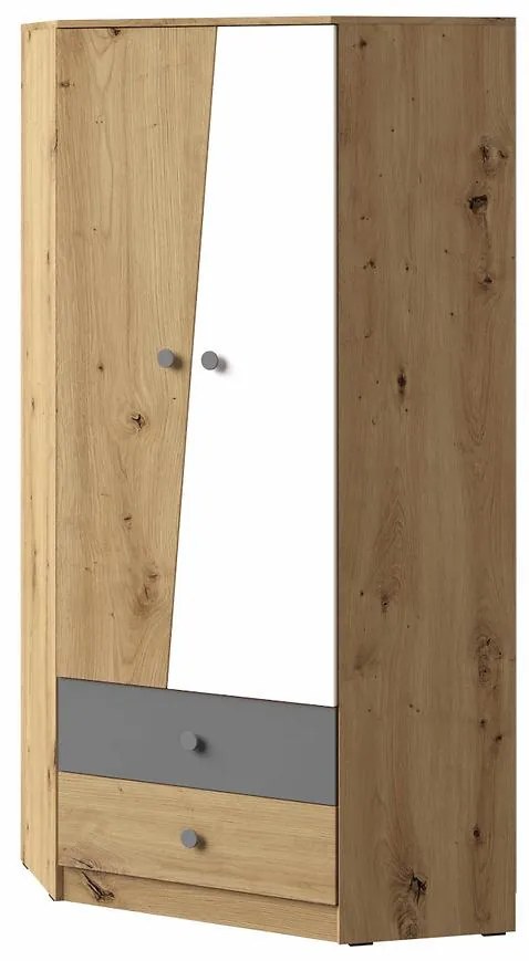 Skriňa rohová Nero 02  87 – Šedá Mat