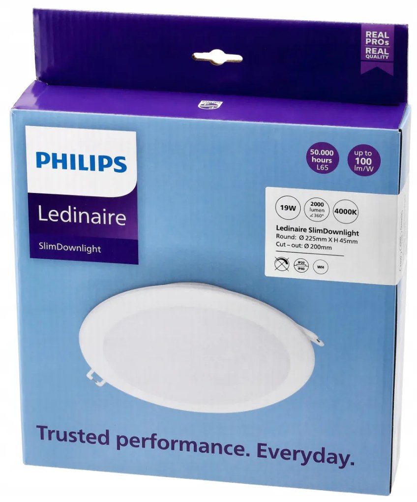 LED okrúhle vstavané svietidlo Philips - 19W 2000lm 4000K - biele