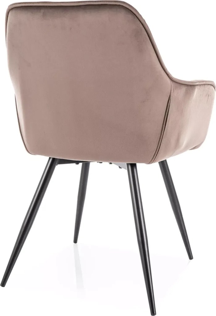 SI Čerešňová zamatová stolička kapučín