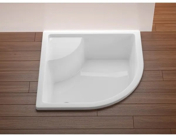 Ravak A217001020 - Štvrťkruhová sprchová vanička SABINA 90x90 cm biela