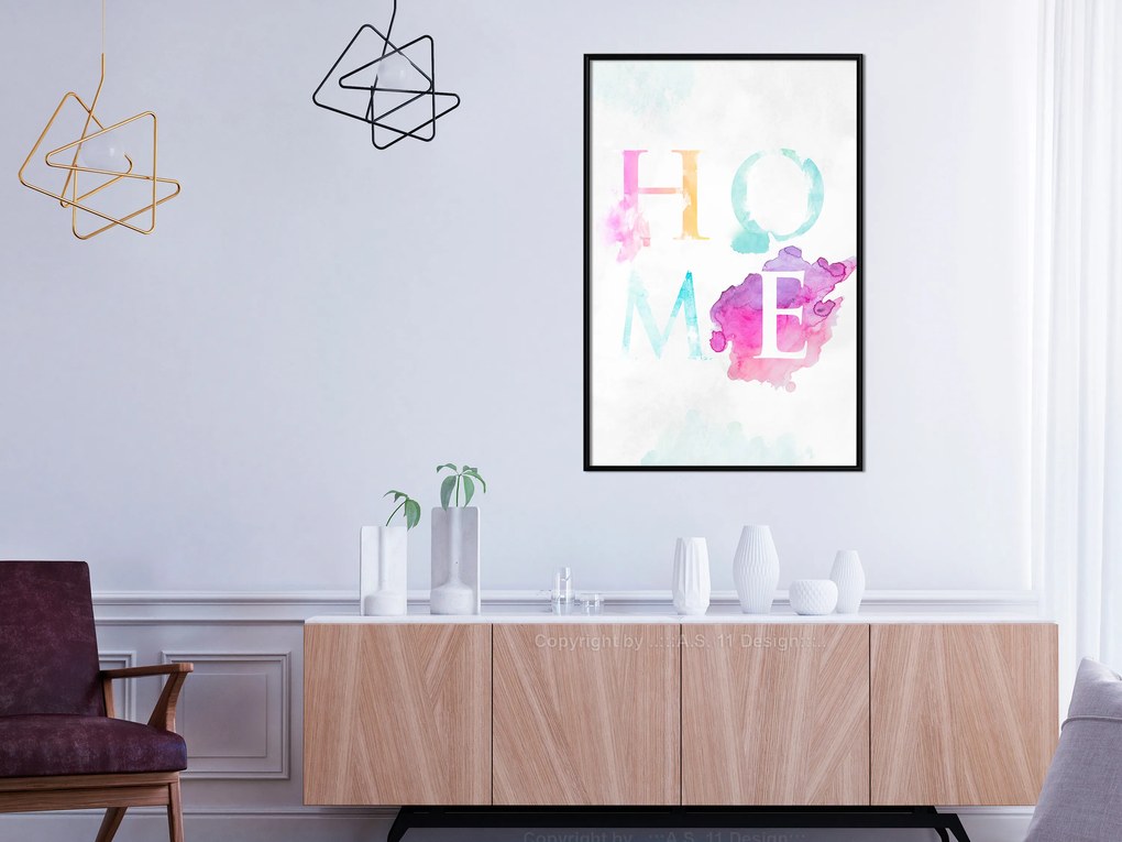 Artgeist Plagát - Rainbow Home [Poster] Veľkosť: 40x60, Verzia: Čierny rám s passe-partout