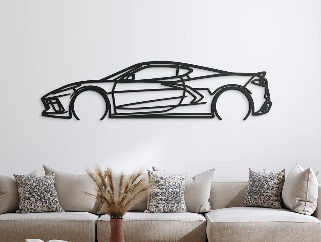 drevko Nálepka 21 C8 Corvette Rozmer obrazu: 22 x 86 cm, Farba dekorácie: Čierna