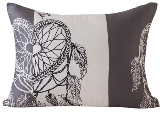 Obliečka na vankúš z mikrovlákna TIRSO 70x90 cm, sivo-biely