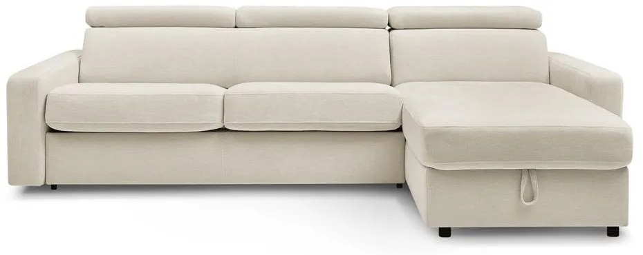 Krémová rozkladacia rohová pohovka (variabilná) Monaco – Bobochic Paris