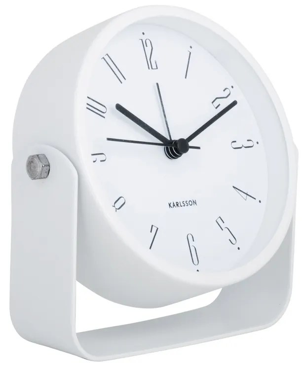 Karlsson  5989WH dizajnový budík biely, priemer 12cm