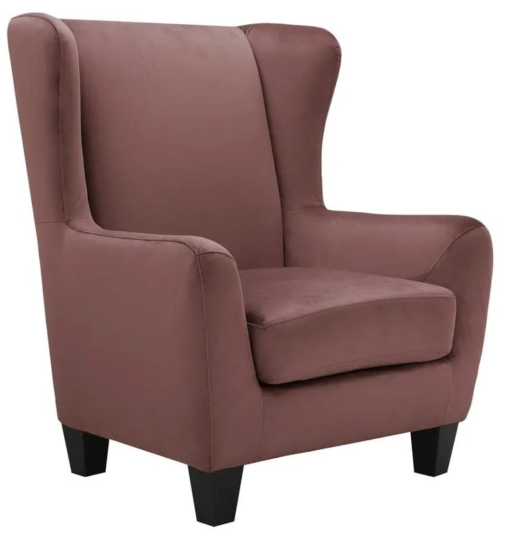 Ružové zamatové kreslo ušiak Zhili - Støraa