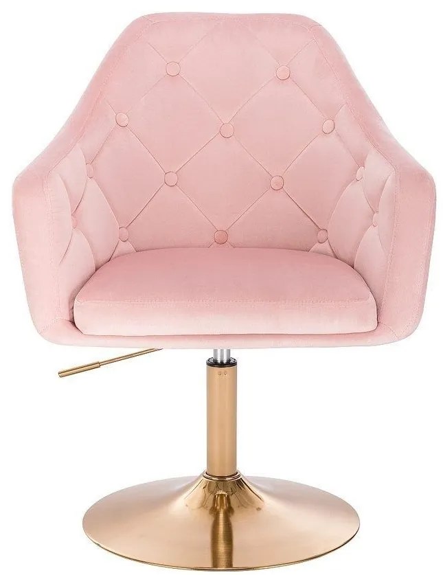 LuxuryForm DESIGN Kreslo ANDORA VELUR na zlatom tanieri - svetloružové