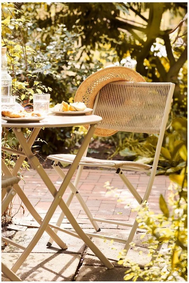 Béžová kovová záhradná jedálenská súprava pre 2 osoby Arcas – House Nordic