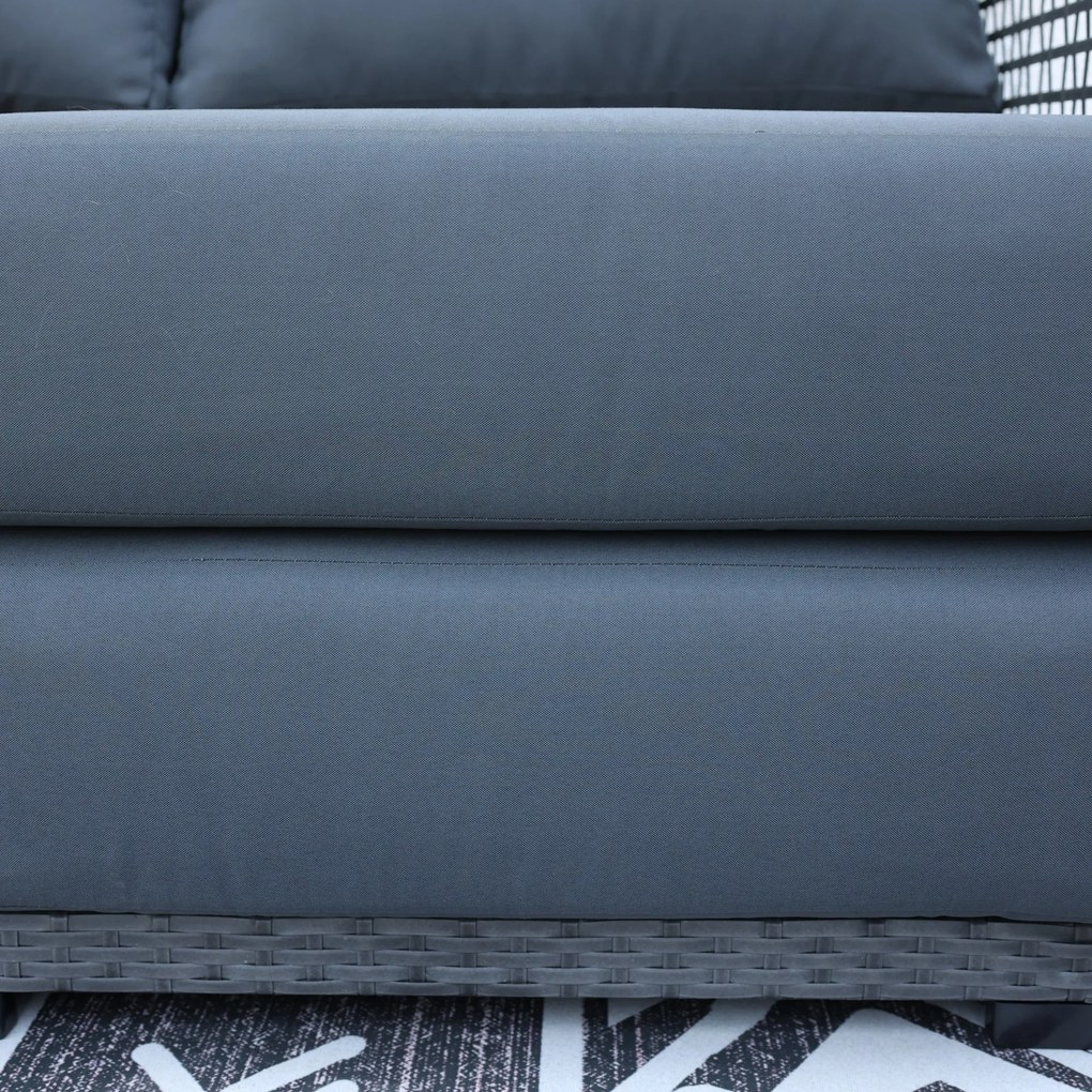 Súprava záhradného nábytku Excelentur s ohniskom 3+2+1 sivá