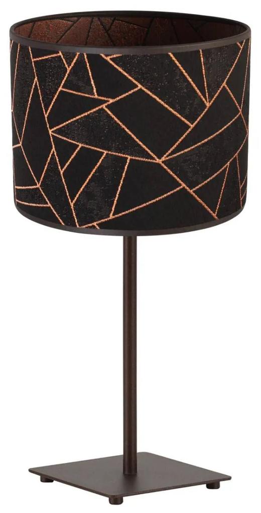 Stolná lampa Werona 6, 1x čierne textilné tienidlo so vzorom, (výber zo 4 farieb konštrukcie), c