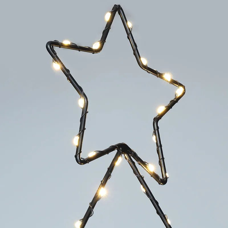 Solight LED vonkajšia dekorácia vianočný stromček, 85x LED, časovač, 68cm, 3x AA, 1v290