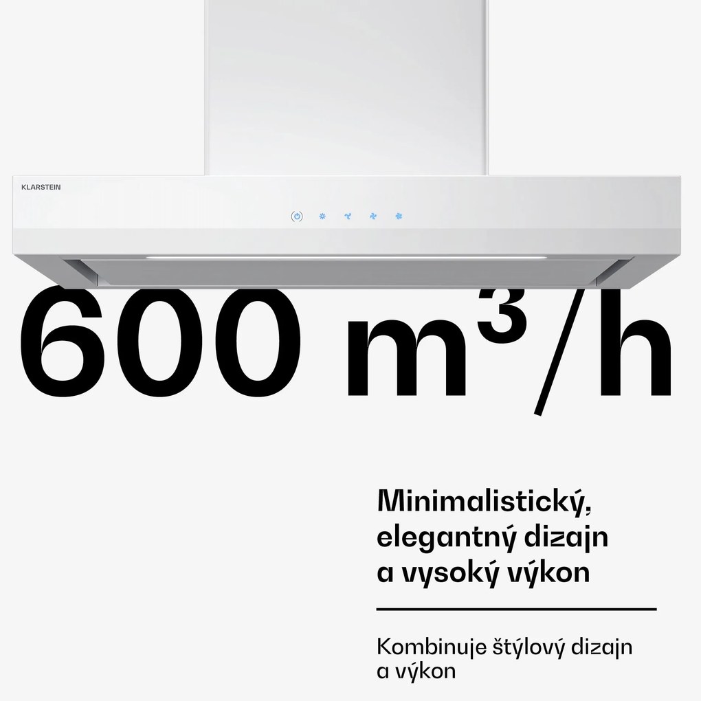 Klarstein Velaire odsávač pár | Elegantný, minimalistický, výkonný | Trieda A++ | 600 m³/h | 60 cm