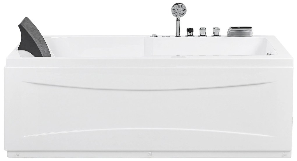 Vírivá vaňa s LED osvetlením ľavostranná 169 x 81 cm biela ARTEMISA Beliani