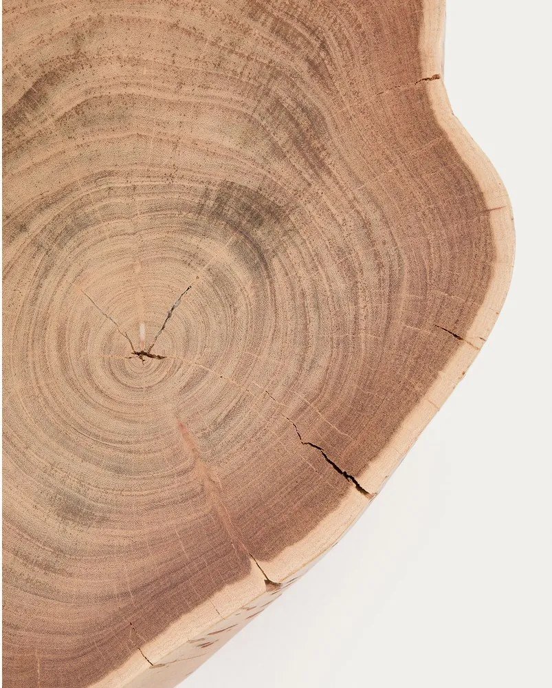 Okrúhly konferenčný stolík s doskou z akácie v prírodnej farbe 49x47 cm Tanive – Kave Home