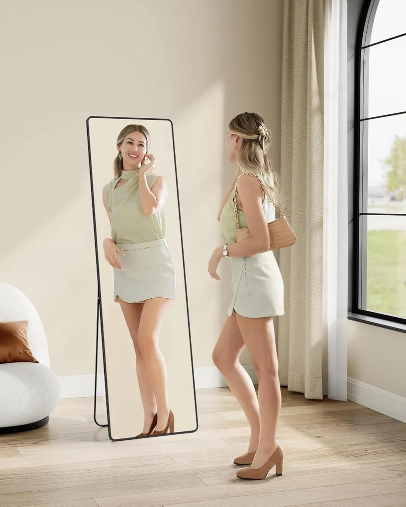 Volně stojící zrcadlo Bleer 160 cm černé II