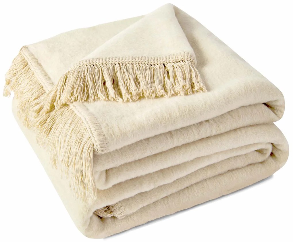 BAVLNENÁ DEKA COTTON CLOUD 150X200 CM KRÉMOVÁ