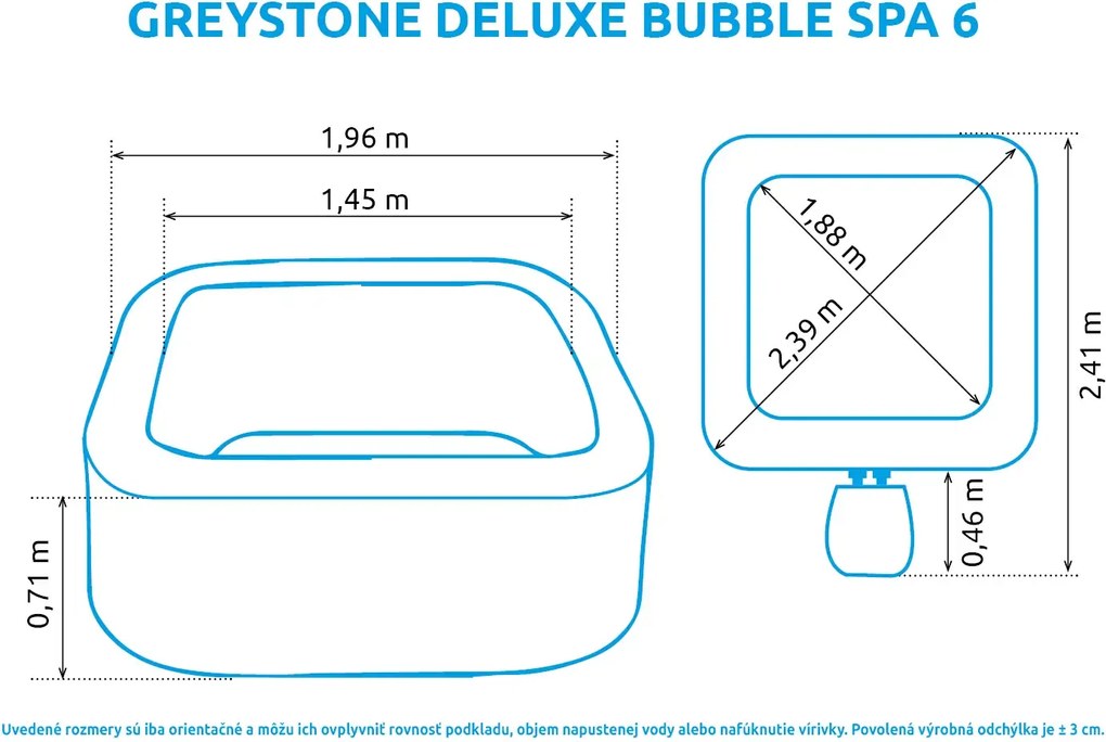 Intex | Vírivý bazén Pure Spa Greystone Deluxe Bubble Spa 6 NP | 11400295
