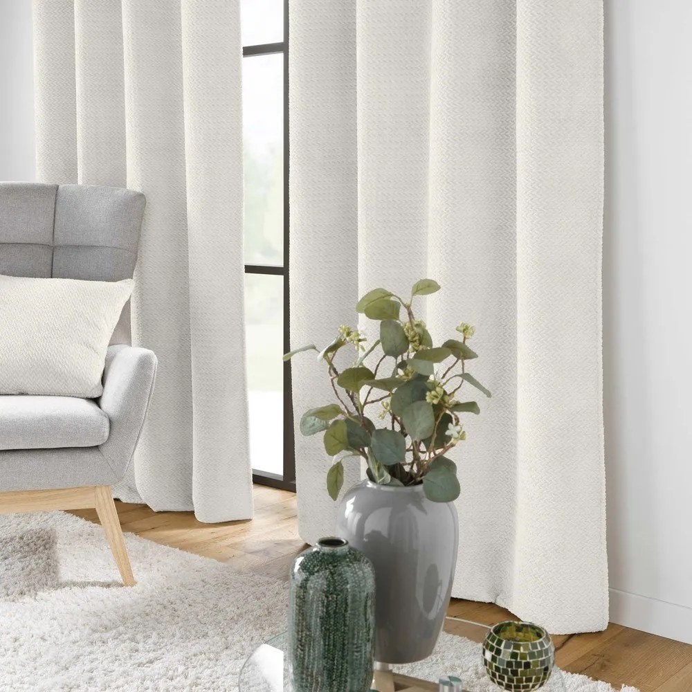 Krémový záves z mikroflanelu 140x240 cm Flanela – douceur d'intérieur
