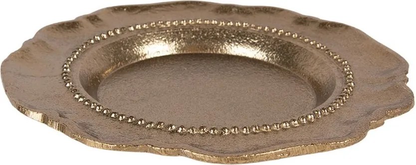 Zlatá antik dekoračná okrúhla miska Raw Gold - Ø 20*2 cm