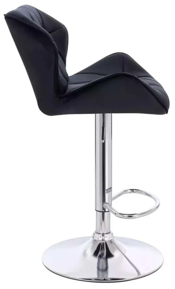 LuxuryForm DESIGN Barová stolička MILANO VELUR na striebornom tanieri - čierna