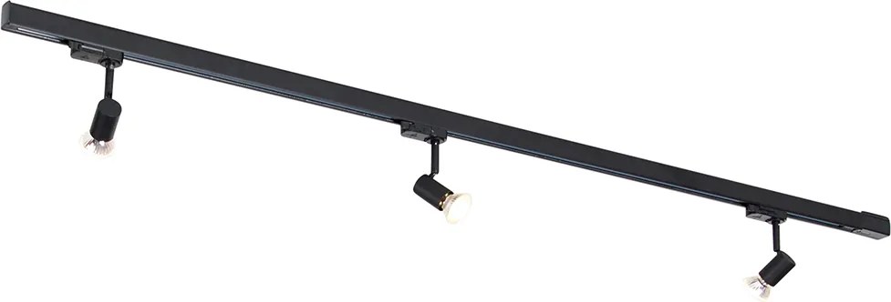 Moderný koľajnicový systém čierny 3-svetlo 3-fázový ľavý - Jeany
