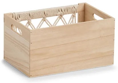 Drevená debnička, box v boho štýle MACRAMÉ 30x20x16
