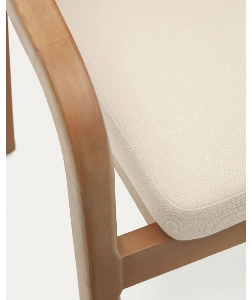 Béžové/v prírodnej farbe drevené/polstrované záhradné stoličky v súprave 4 ks Malaret – Kave Home