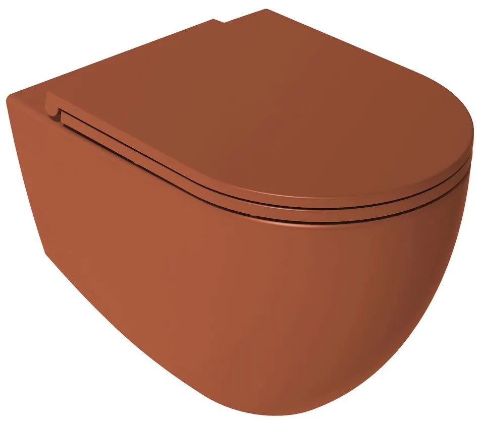 Isvea Isvea, INFINITY závesná WC misa, Rimless, 36,5x53cm, terracotta, 10NF02004-2U
