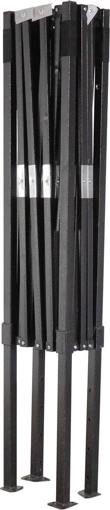 Rýchlorozkladací nožnicový stan 2x3m - oceľový, Čierna, 2 bočné plachty