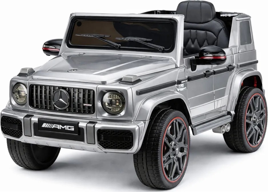LEAN CARS Elektrické autíčko Mercedes AMG G 63 strieborné lakované