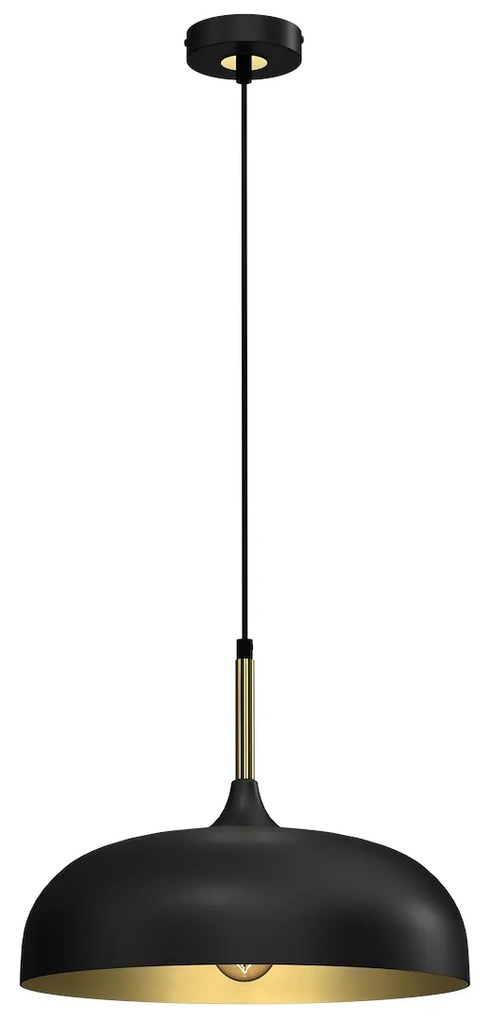 Závesné svietidlo Lincoln, 1x zlaté/čierne kovové tienidlo, (fi 35cm), b/g