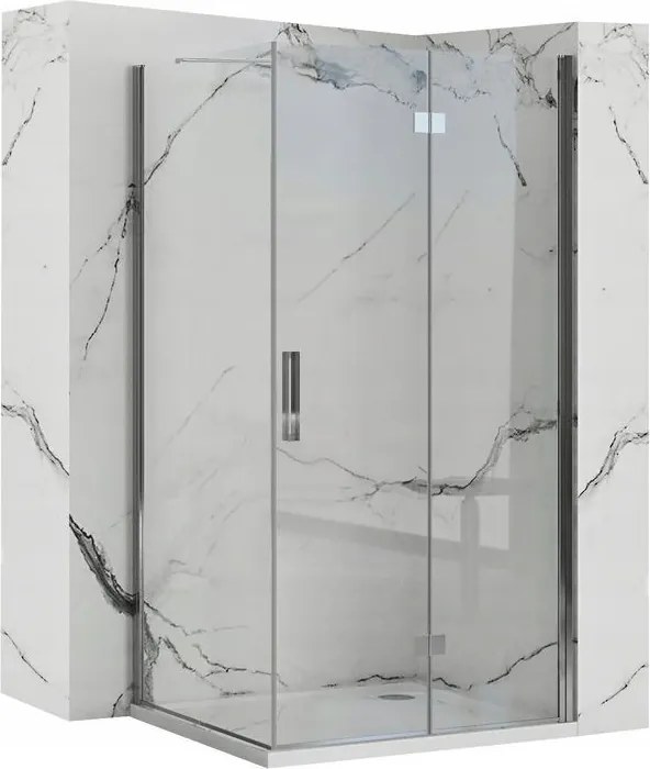 Štvorcový sprchový kút REA MOLIER 90x90 cm, chróm/transparent - bez vaničky