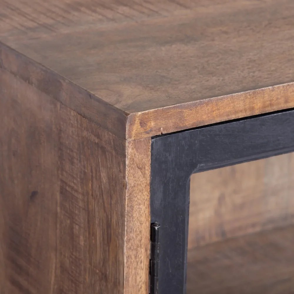 Vitrína z mangového dreva v prírodnej farbe 160x71 cm – Ixia