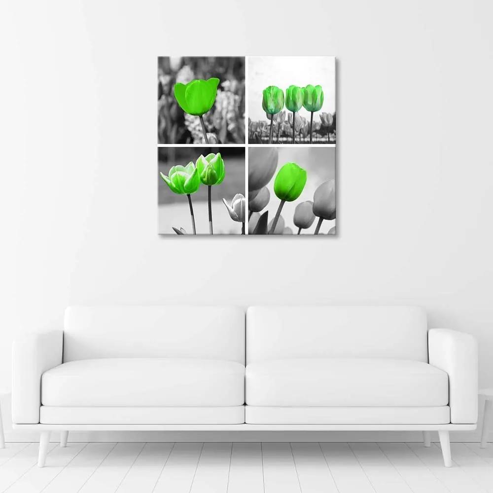 Gario Obraz na plátne Zelené tulipány Rozmery: 30 x 30 cm
