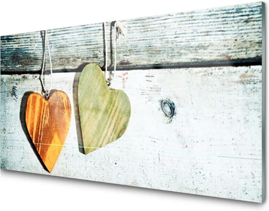 Obraz na akrylátovom skle Srdce drevo umenie