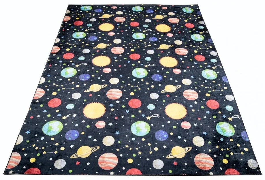 Detský koberec s motívom planét a hviezd Šírka: 80 cm | Dĺžka: 150 cm