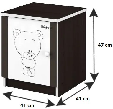 Detský nočný stolík RUŽOVÝ MACKO