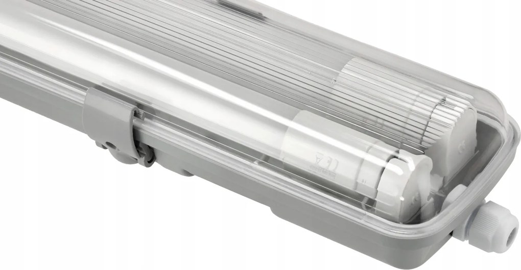 Hermetické svietidlo 120cm lampa + 2x LED trubice vodotesné 6000k studená teplota