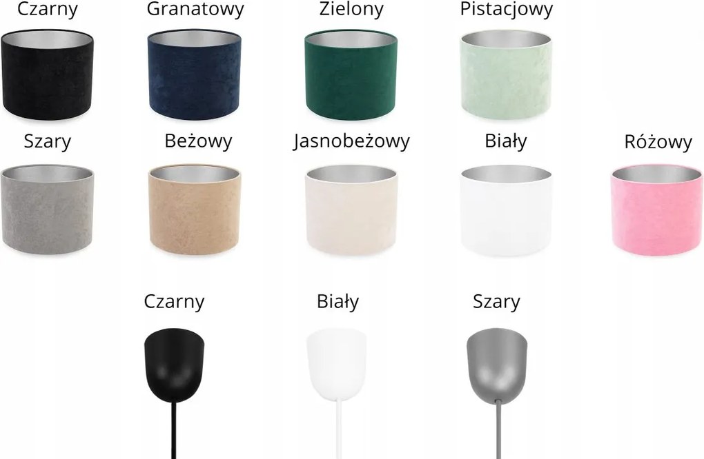 Závesné svietidlo Mediolan, 1x textilné tienidlo (výber z 10 farieb), (výber z 3 farieb konštrukcie), ch, lp