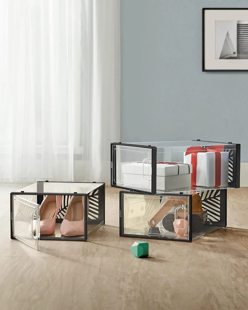 Modulárny botník 18 ks SILESIA číry/čierny