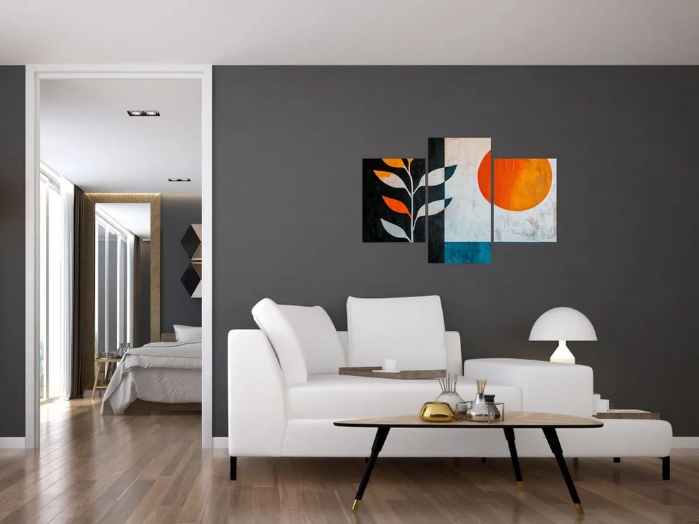 Obraz - Abstrakcia rastliny a slnka (90x60 cm)